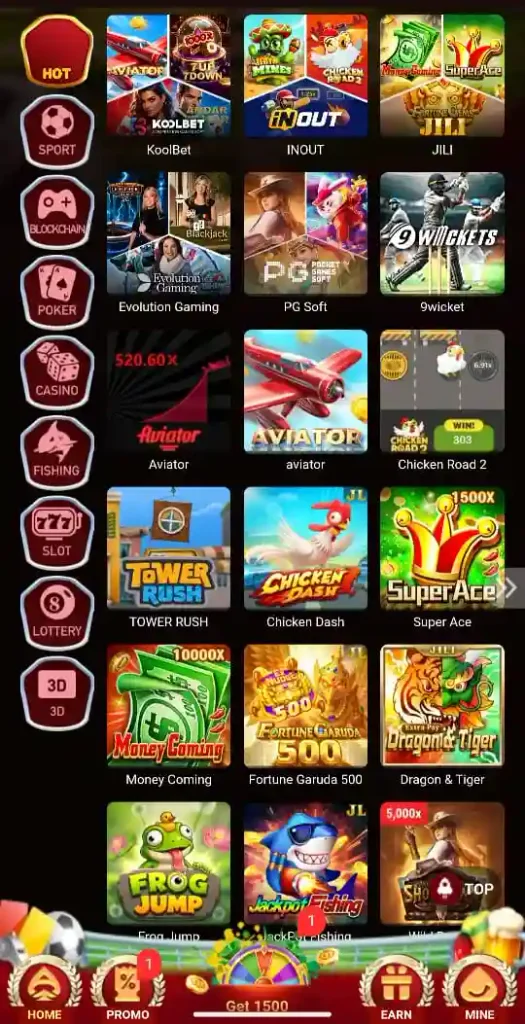 E7777 Game popular games section