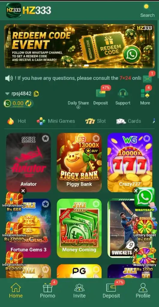HZ333 Game features and user interface